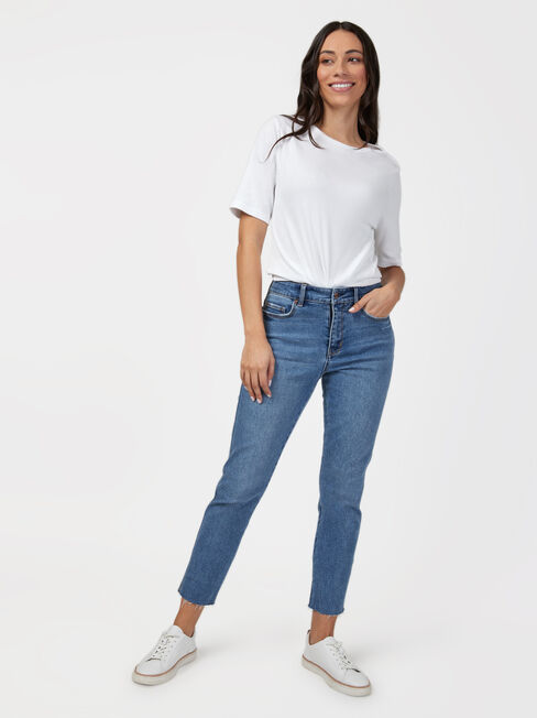Izzy Mid Waisted Slim Crop Jeans