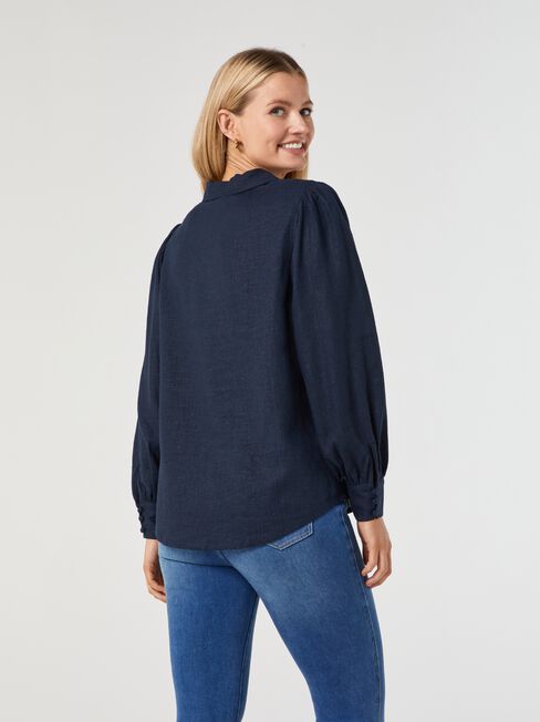 Laurel Linen Puff Slv Shirt