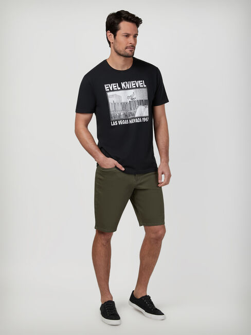 SS Evel Knievel Las Vegas Print Crew Tee