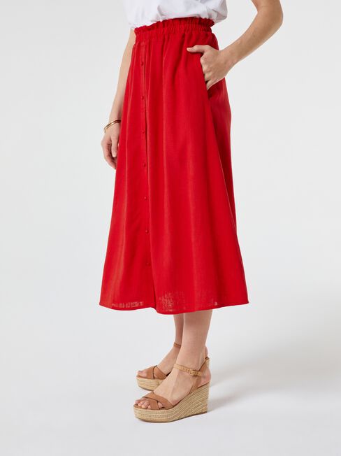 Collette Ruched Waist Midi Skirt