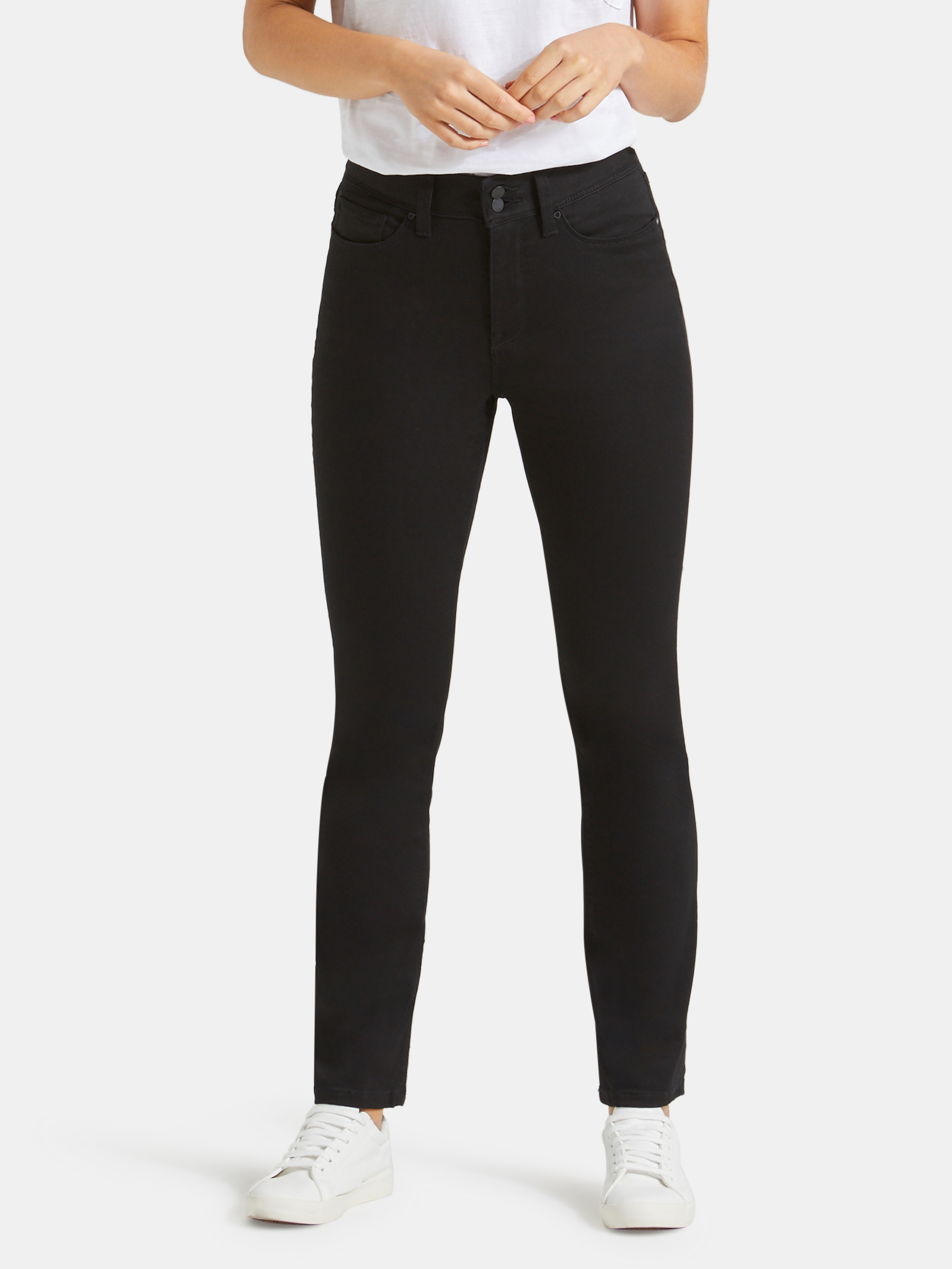 Tummy Trimmer Slim Straight Jeans Black