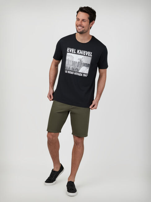 SS Evel Knievel Las Vegas Print Crew Tee