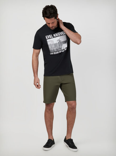 SS Evel Knievel Las Vegas Print Crew Tee