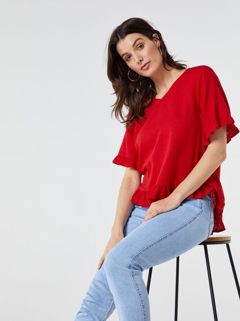 Ivy V-Neck Ruffle Top