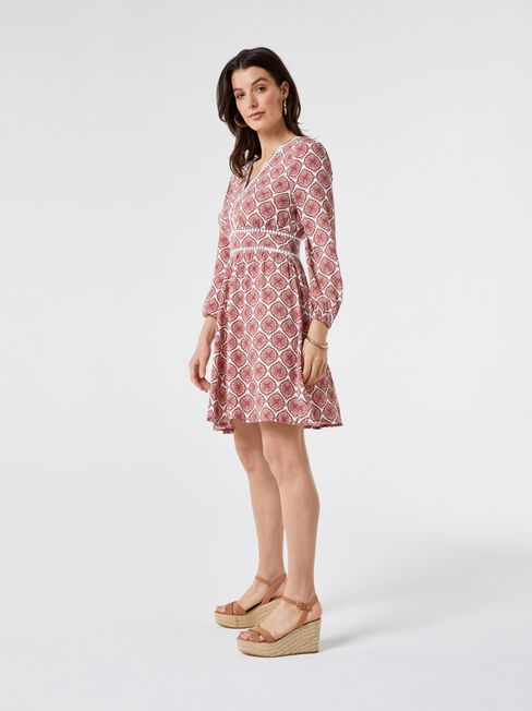 Bridgette Blouson Sleeve V-Neck Dress