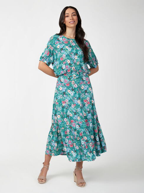 Sara Belted Tiered Skirt