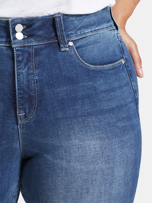 Tummy Trimmer Slim Straight Jeans Mid Sapphire