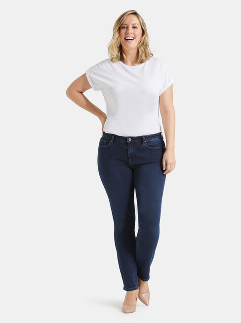 Curve Embracer Slim Straight Jeans Deep Sea Blue