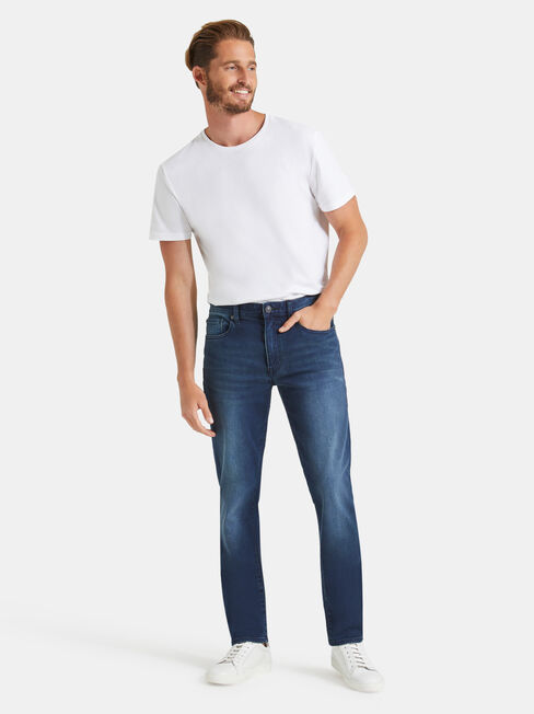 Denim Flex Slim Tapered Jeans Dark Indigo