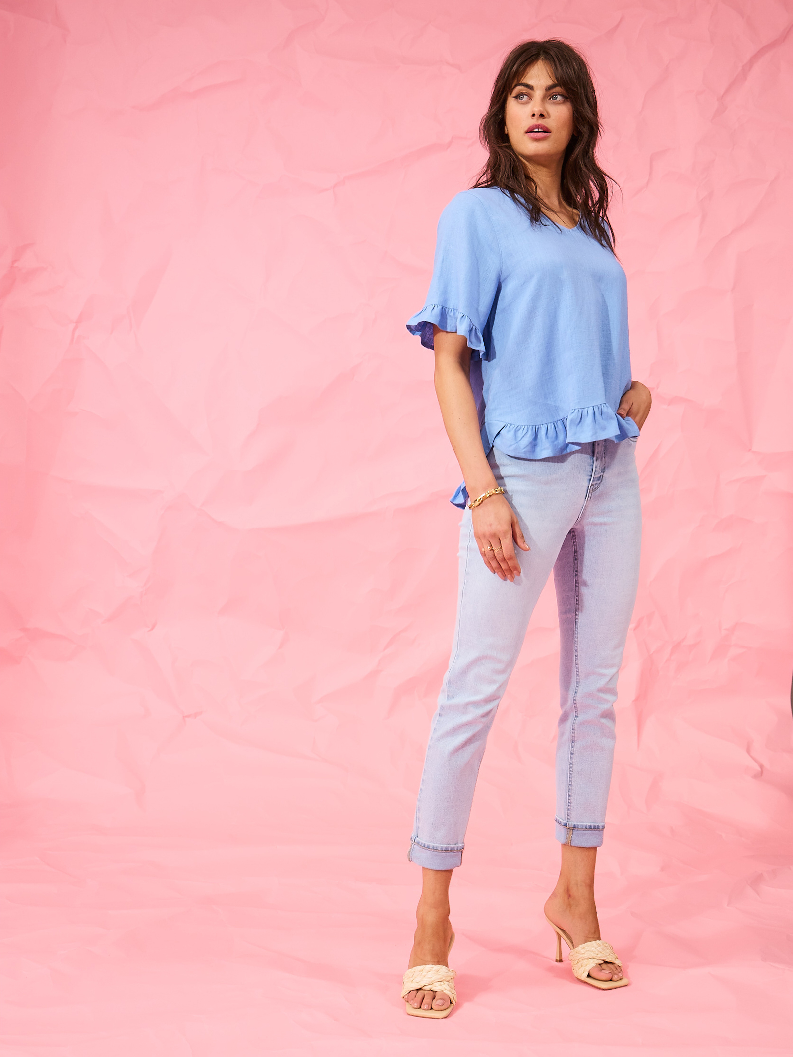 Ivy V-Neck Ruffle Top