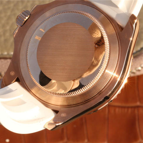 Rolex 1:1 Super Clone Yacht-Master 1 Baymax Rose Gold Mix White Rubber Strap 40mm