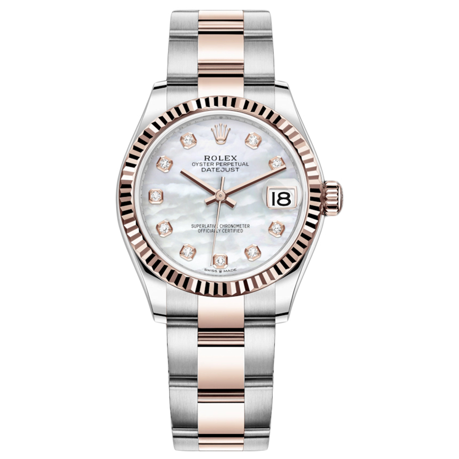 Rolex 1:1 Super Clone Datejust Mother Of Pearl Diamond Dial Fluted Bezel 31mm 278271