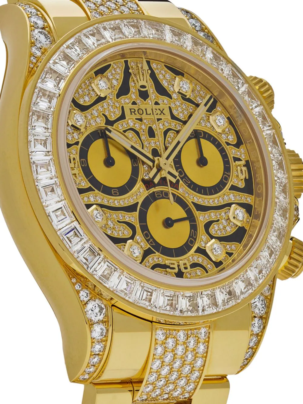 Rolex 1:1 Super Clone Cosmograph Daytona 116588TBR Yellow Gold Eye of Tiger Unwron