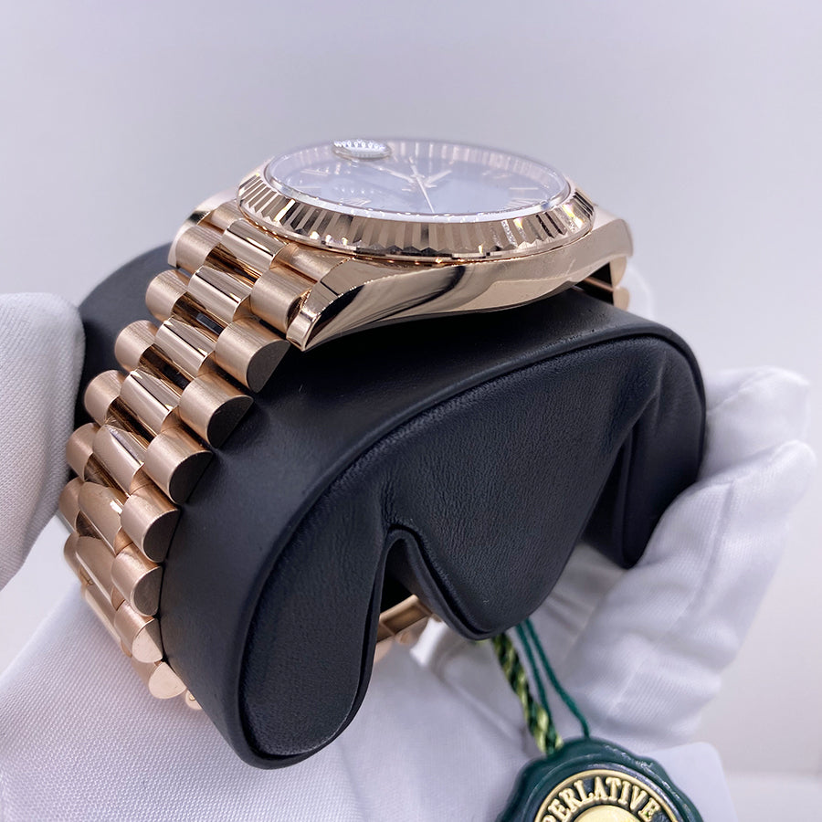 Rolex 1:1 Super Clone Day-Date 40 Presidential 228235 Fluted Bezel Olive Green Dial