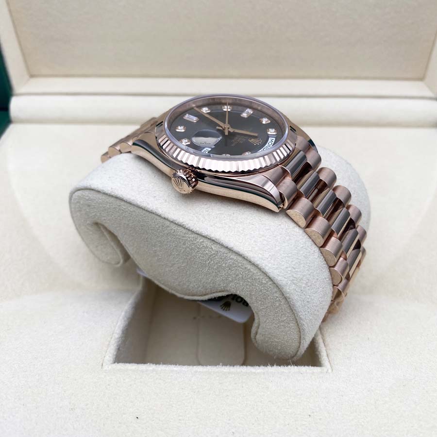 Rolex 1:1 Super Clone Day-Date 36mm 128235 Slate Grey Diamond Dial