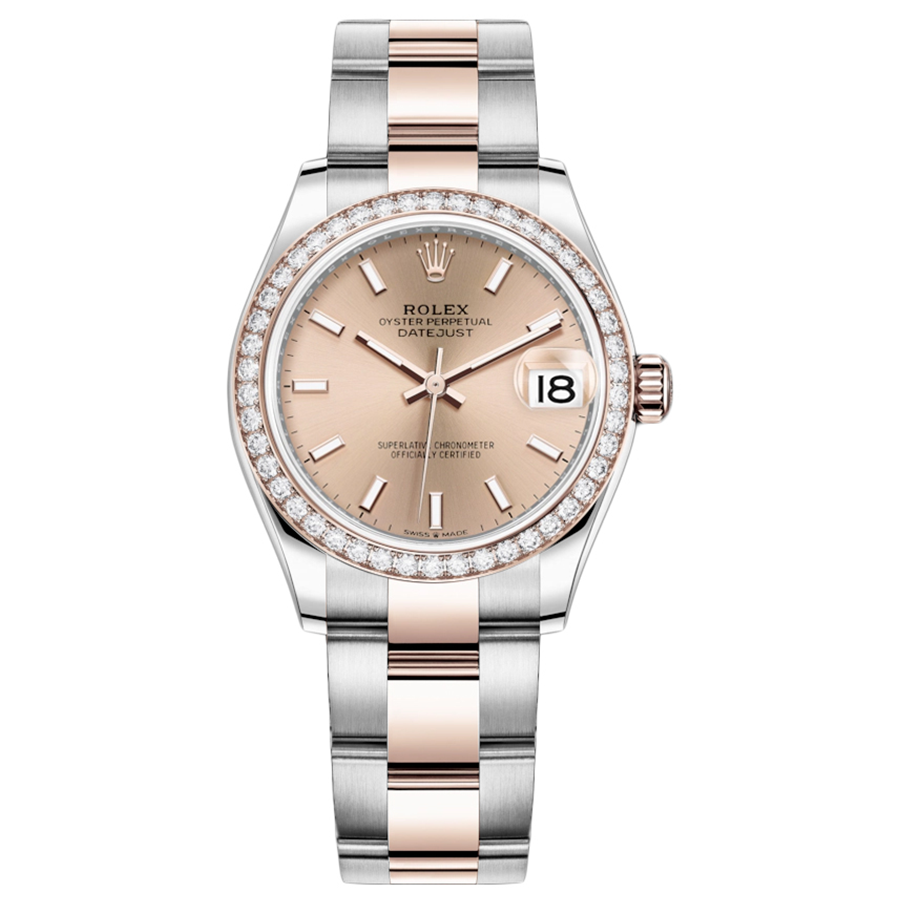 Rolex 1:1 Super Clone Datejust Rose Dial Diamond Bezel 31mm 278381RBR
