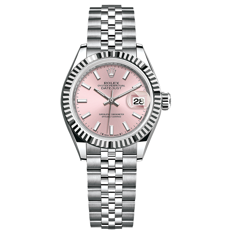 Rolex 1:1 Super Clone Lady-Datejust Pink Dial Fluted Bezel 28mm 279174