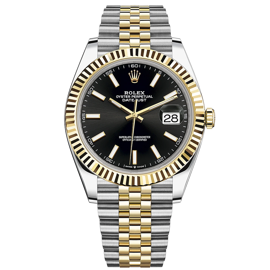 Rolex 1:1 Super Clone Datejust 41mm Black Dial Fluted Bezel 126333