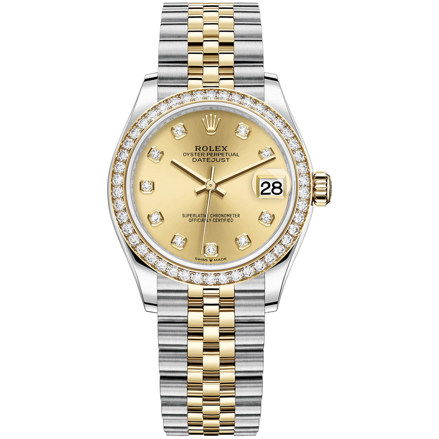 Rolex 1:1 Super Clone Datejust Champagne Diamond Dial Diamond Bezel 31mm 278383RBR