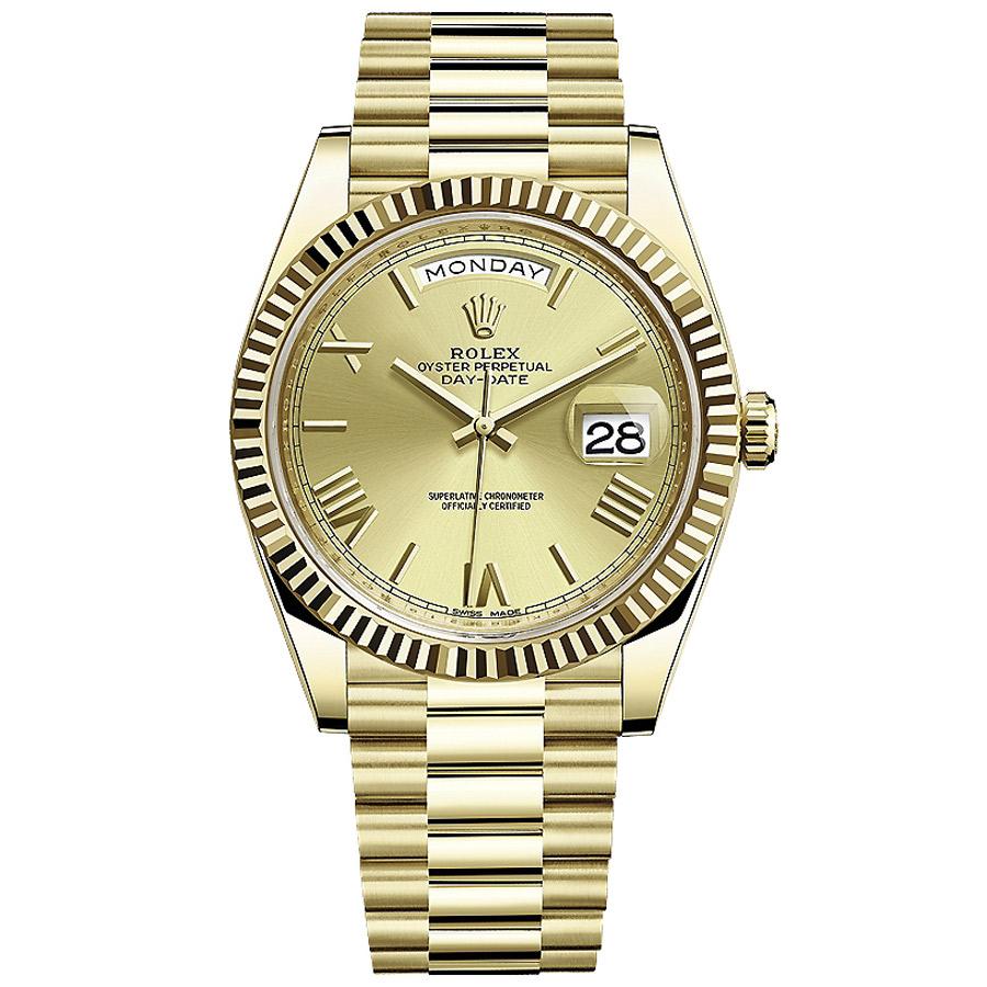 Rolex 1:1 Super Clone Day-Date 40 228238 Fluted Bezel Champagne Dial