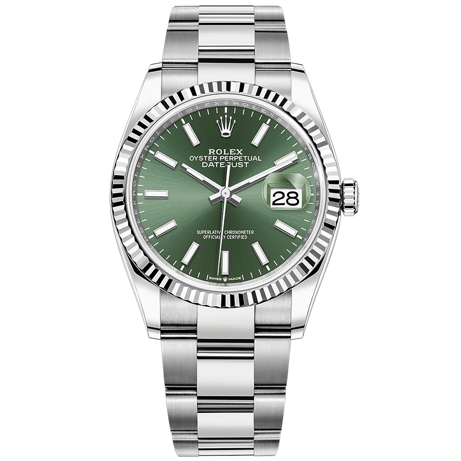 Rolex 1:1 Super Clone Datejust Mint Green Dial Fluted Bezel 36mm 126234