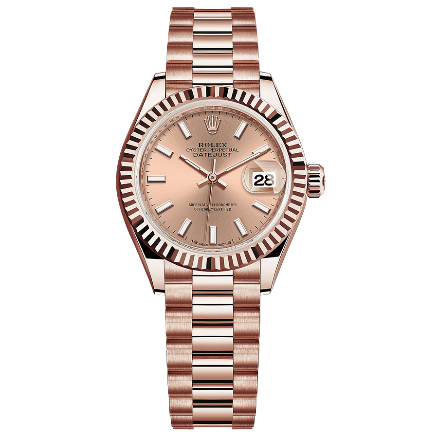 Rolex 1:1 Super Clone Lady-Datejust Rose Dial Fluted Bezel 28mm 279175