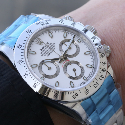 Rolex 1:1 Super Clone Daytona Pure Silver Multiple Dial Options 40mm