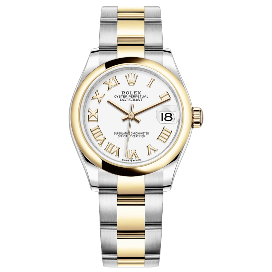 Rolex 1:1 Super Clone Datejust White Roman Numeral Dial Domed Bezel 31mm 278243