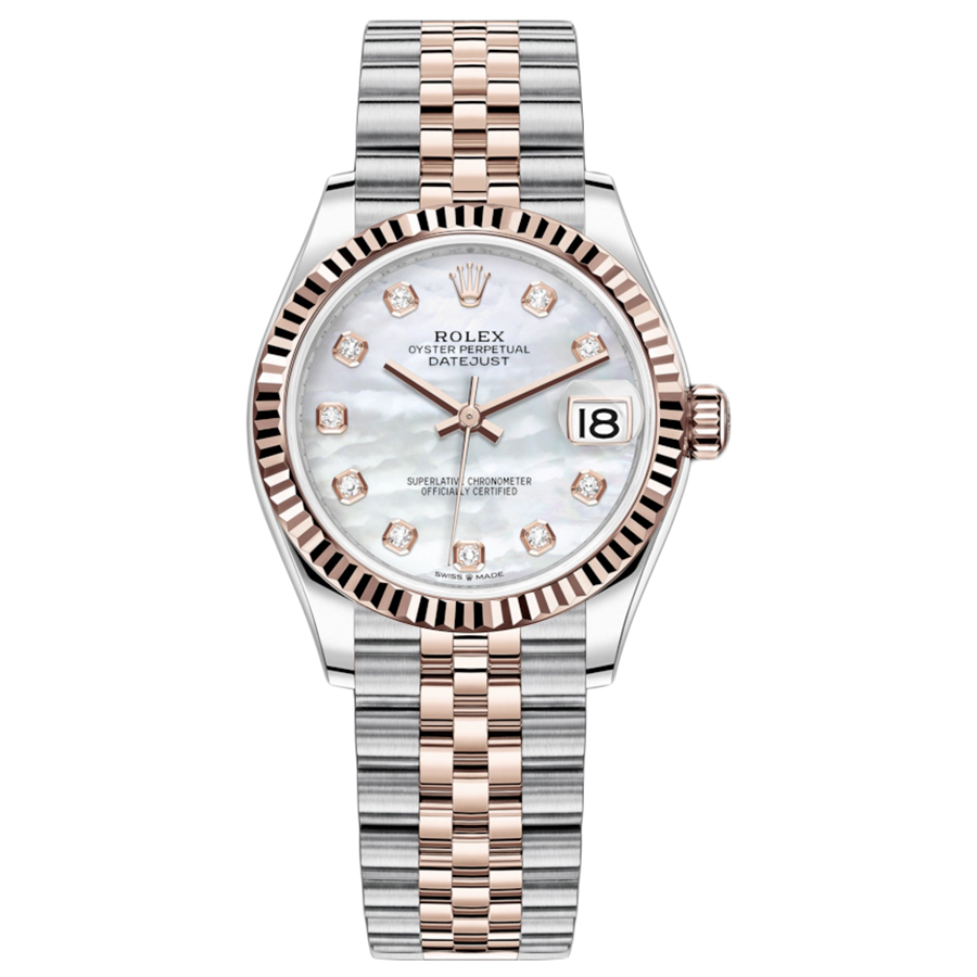 Rolex 1:1 Super Clone Datejust Mother Of Pearl Diamond Dial Fluted Bezel 31mm 278271