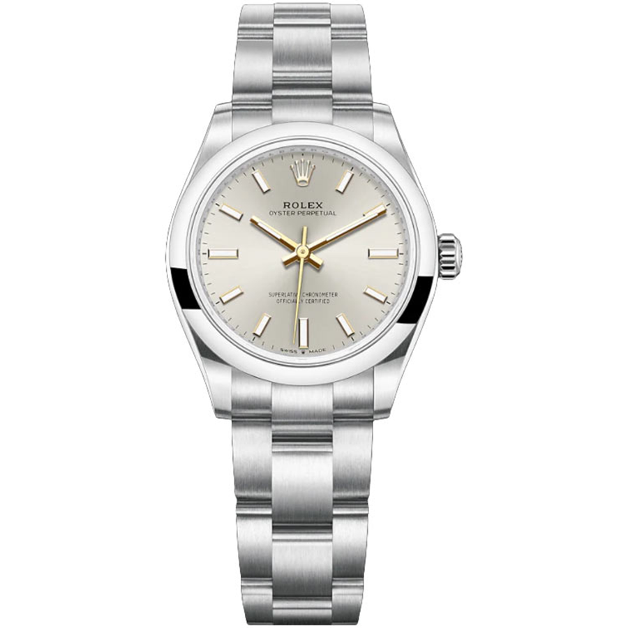 Rolex 1:1 Super Clone Oyster Perpetual Silver Dial Domed Bezel 31mm 277200