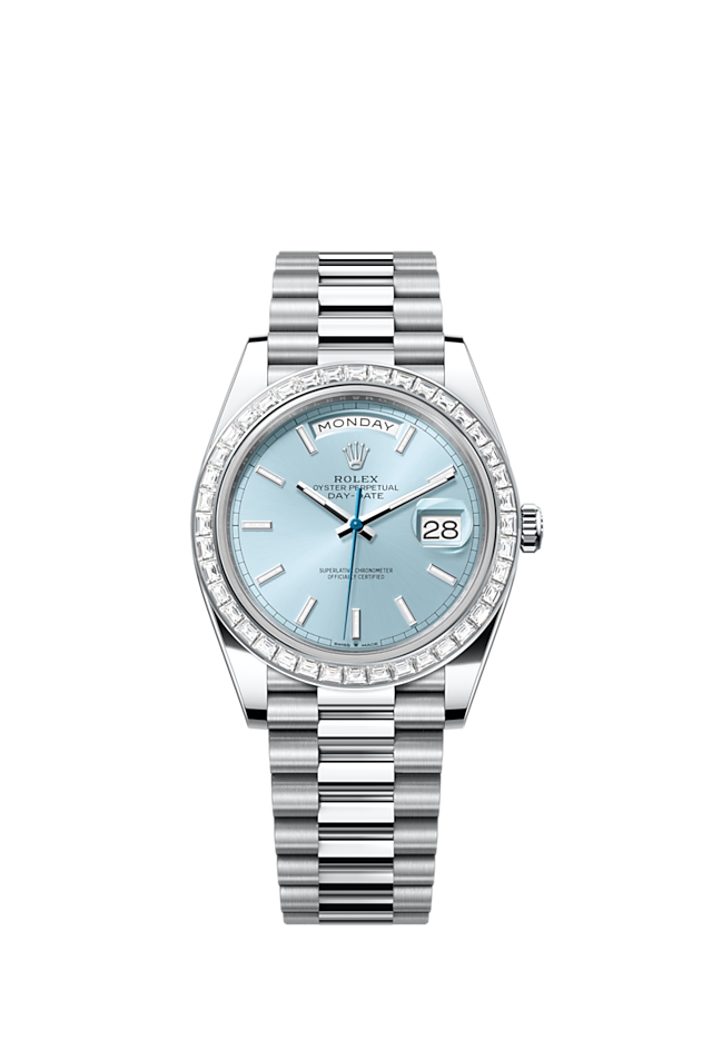 Rolex 1:1 Super Clone Day-Date Oyster, 40 mm, platinum and diamonds m228396tbr-0039