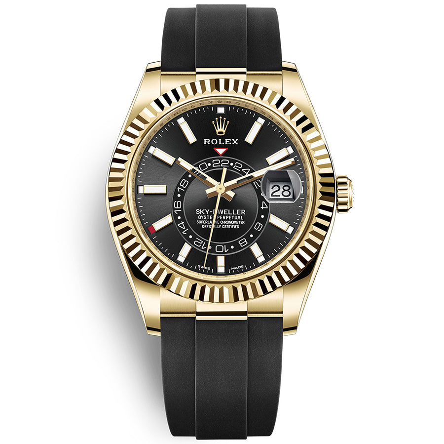 Rolex 1:1 Super Clone Sky-Dweller 42mm Oyster Flex 326238 Black Dial