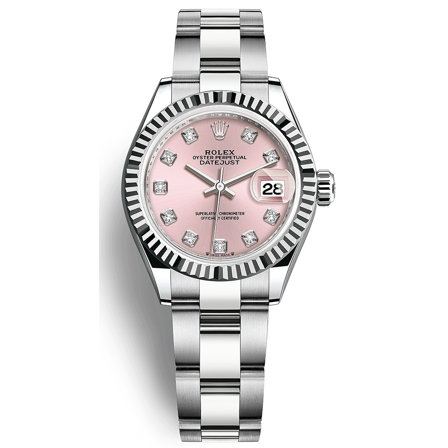 Rolex 1:1 Super Clone Lady-Datejust Pink Diamond Dial Fluted Bezel 28mm 279174