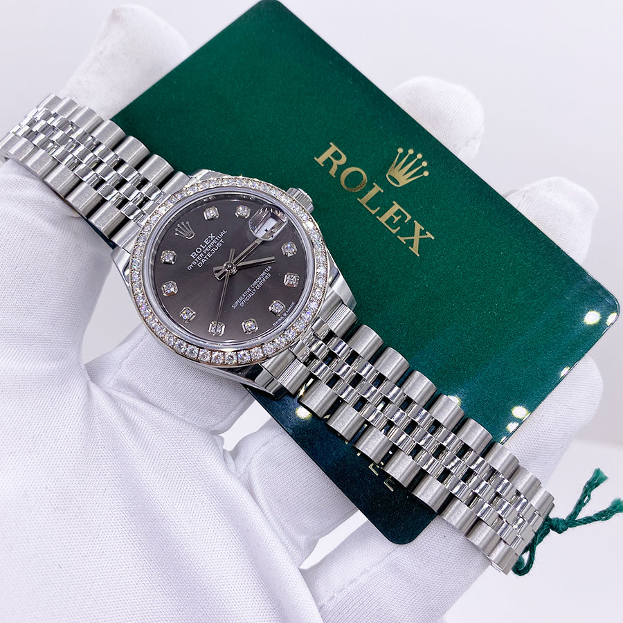 Rolex 1:1 Super Clone Datejust 31mm Grey Diamond Dial 278384RBR