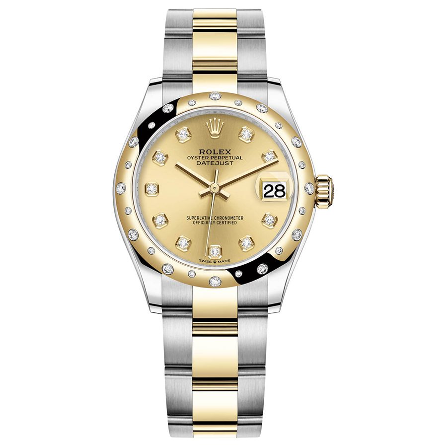 Rolex 1:1 Super Clone Datejust Champagne Diamond Dial Diamond-Set Bezel 31mm 278343RBR