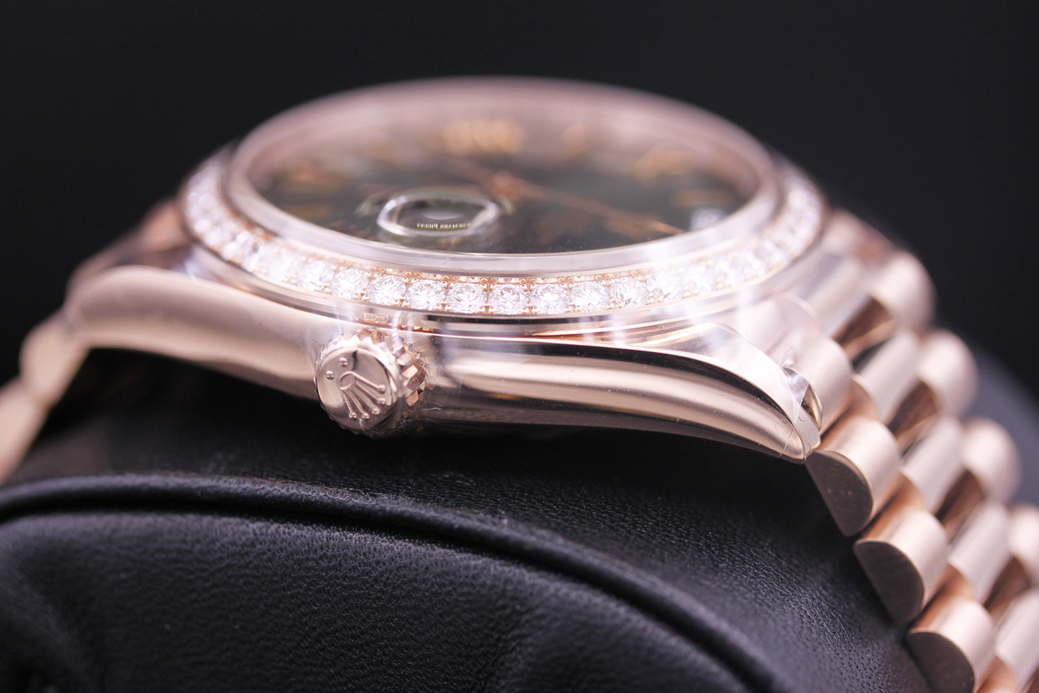 Rolex 1:1 Super Clone Day-Date 40 Presidential 228345 Diamond Bezel Olive Green Dial