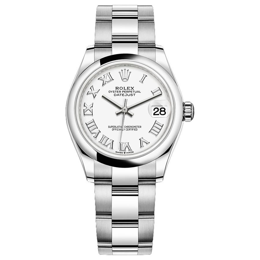 Rolex 1:1 Super Clone Datejust White Roman Numeral Dial Domed Bezel 31mm 278240