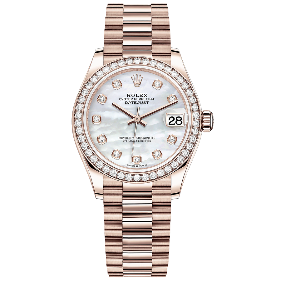 Rolex 1:1 Super Clone Datejust Mother Of Pearl Diamond Dial Diamond Bezel 31mm 278285RBR