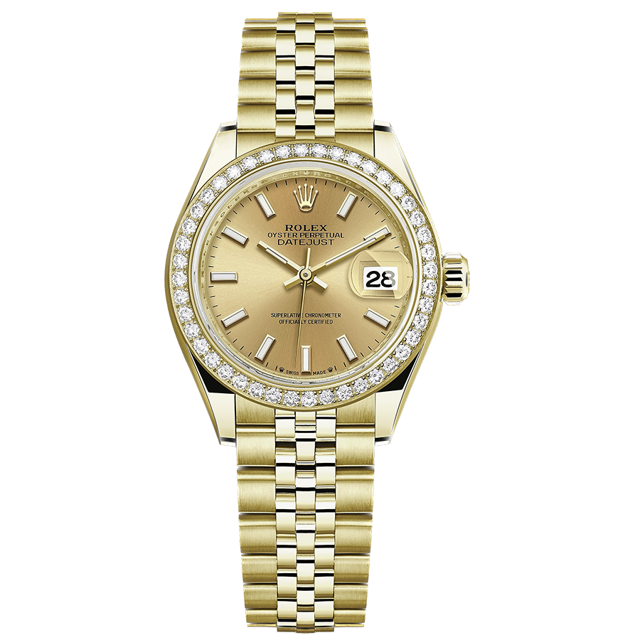 Rolex 1:1 Super Clone Lady-Datejust Champagne Dial Diamond Bezel 28mm 279138RBR