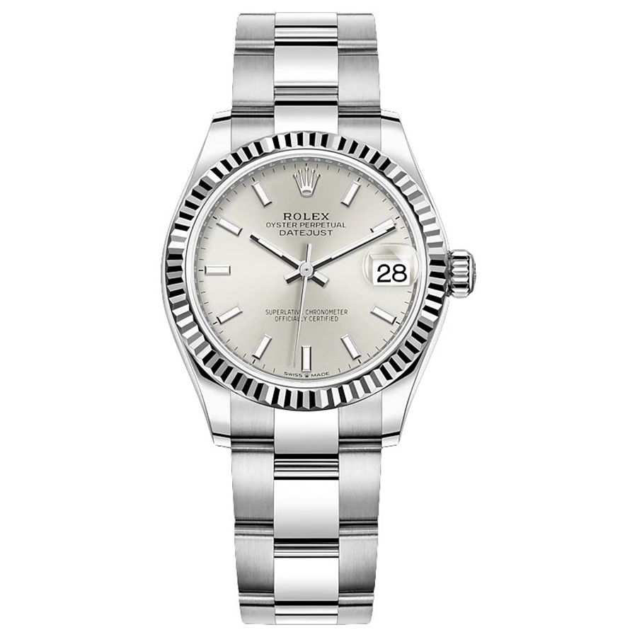 Rolex 1:1 Super Clone Datejust Silver Dial Fluted Bezel 31mm 278274