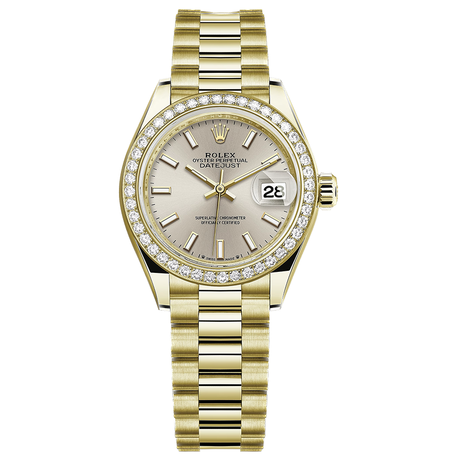 Rolex 1:1 Super Clone Lady-Datejust Silver Dial Diamond Bezel 28mm 279138RBR