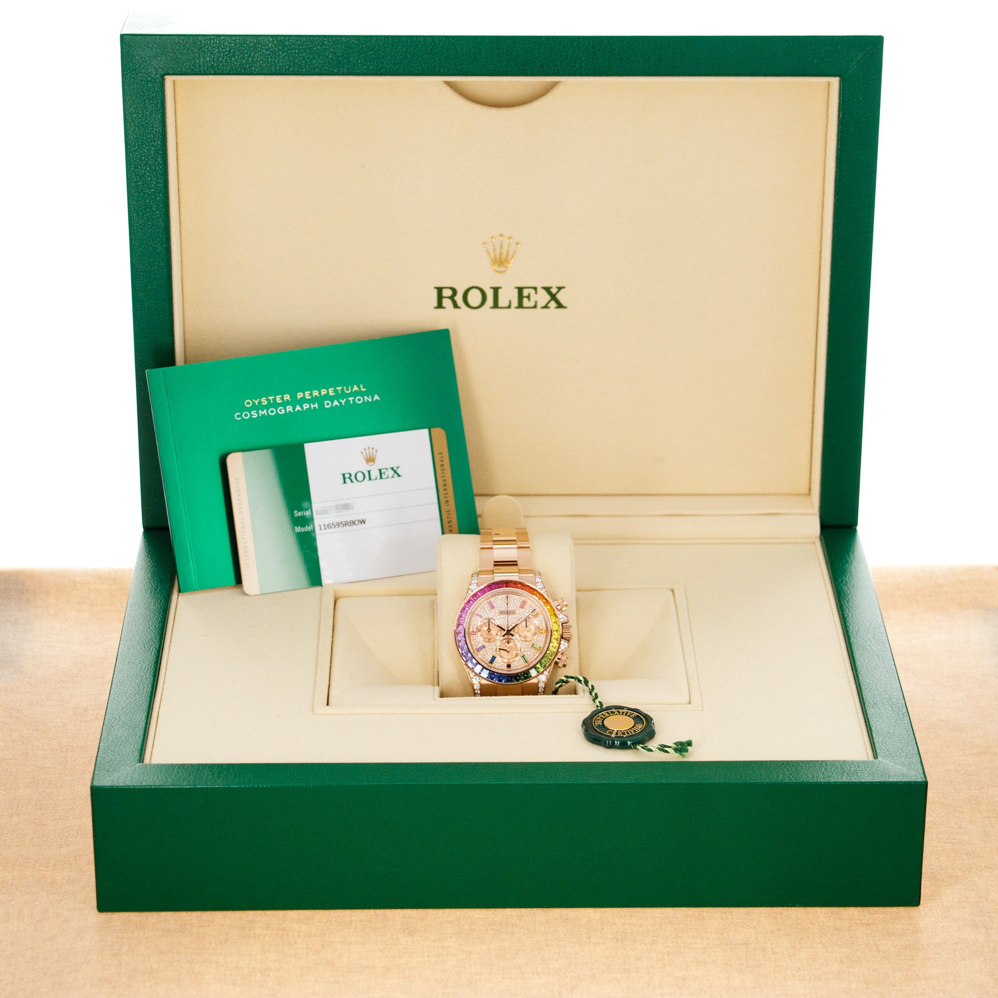 Rolex 1:1 Super Clone Cosmograph Rose Gold Rainbow Daytona 116595 40mm