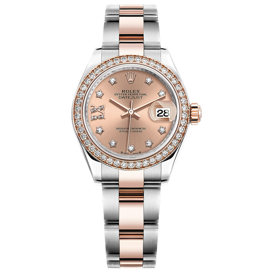 Rolex 1:1 Super Clone Lady-Datejust Rose Diamond Star Dial Diamond Bezel 28mm 279381RBR