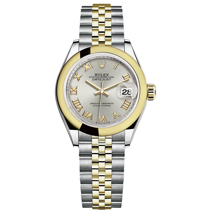 Rolex 1:1 Super Clone Lady-Datejust Silver Roman Numeral Dial Domed Bezel 28mm 279163