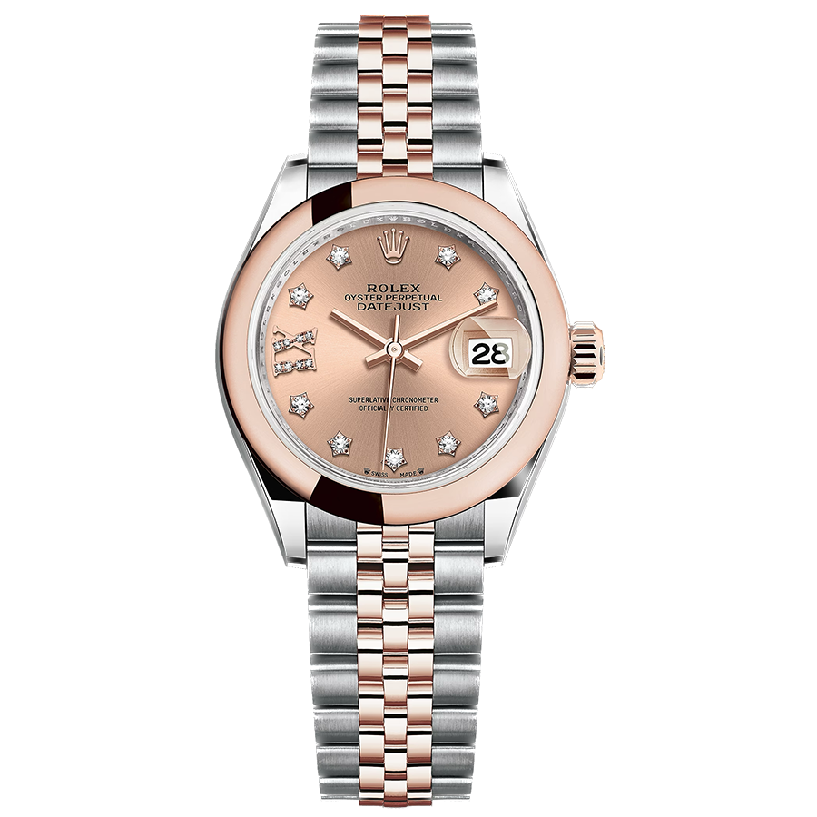 Rolex 1:1 Super Clone Lady-Datejust Rose Diamond Star Dial Domed Bezel 28mm 279161