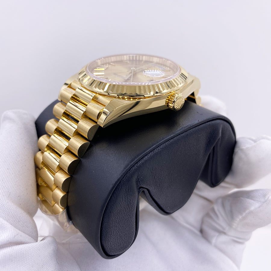 Rolex 1:1 Super Clone Day-Date 40 228238 Fluted Bezel Champagne Dial