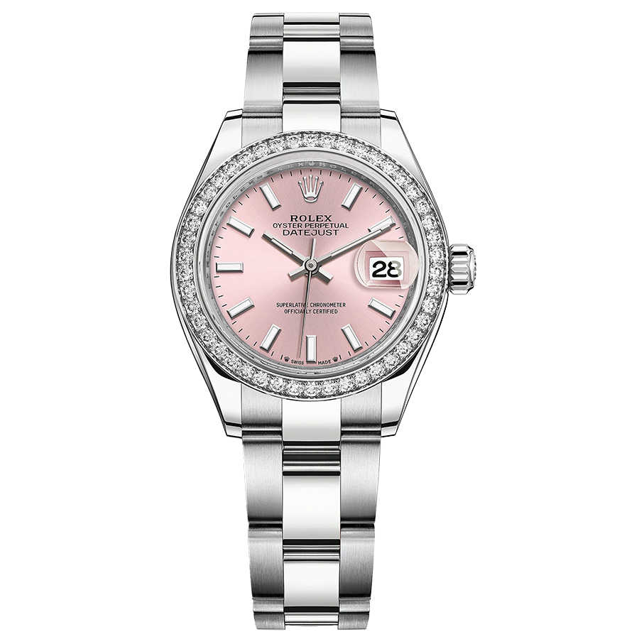 Rolex 1:1 Super Clone Lady-Datejust Pink Dial Diamond Bezel 28mm 279384RBR
