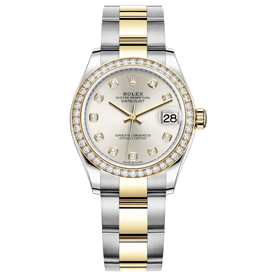 Rolex 1:1 Super Clone Datejust Silver Diamond Dial Diamond Bezel 31mm 278383RBR