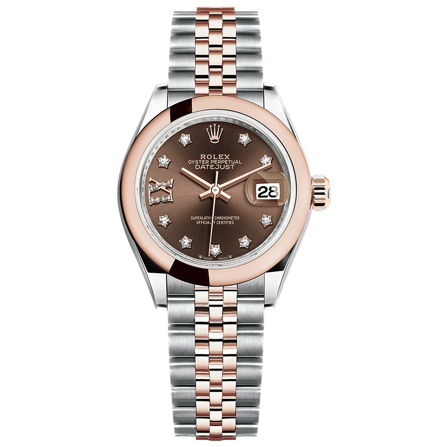 Rolex 1:1 Super Clone Lady-Datejust Chocolate Diamond Star Dial Domed Bezel 28mm 279161