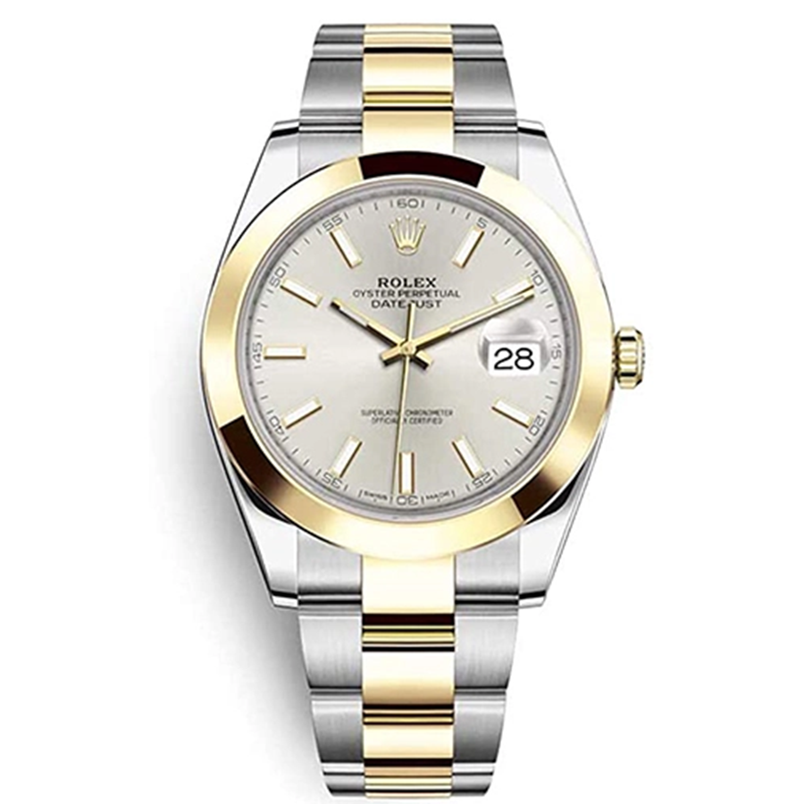 Rolex 1:1 Super Clone Datejust 41mm Silver Dial Domed Bezel 126303